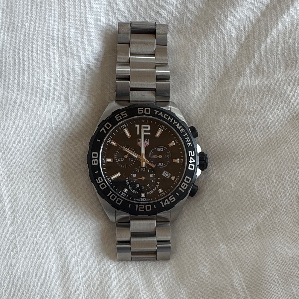 Tag Heuer Silver and Black Watch